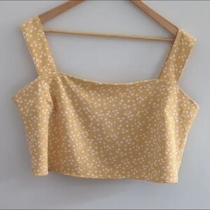 ABERCROMBIE  & FITCH | Yellow Floral Thick Adjustable Strap Tank Top